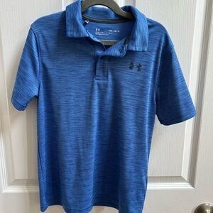 Under Armour Boys Heathered Blue Polo